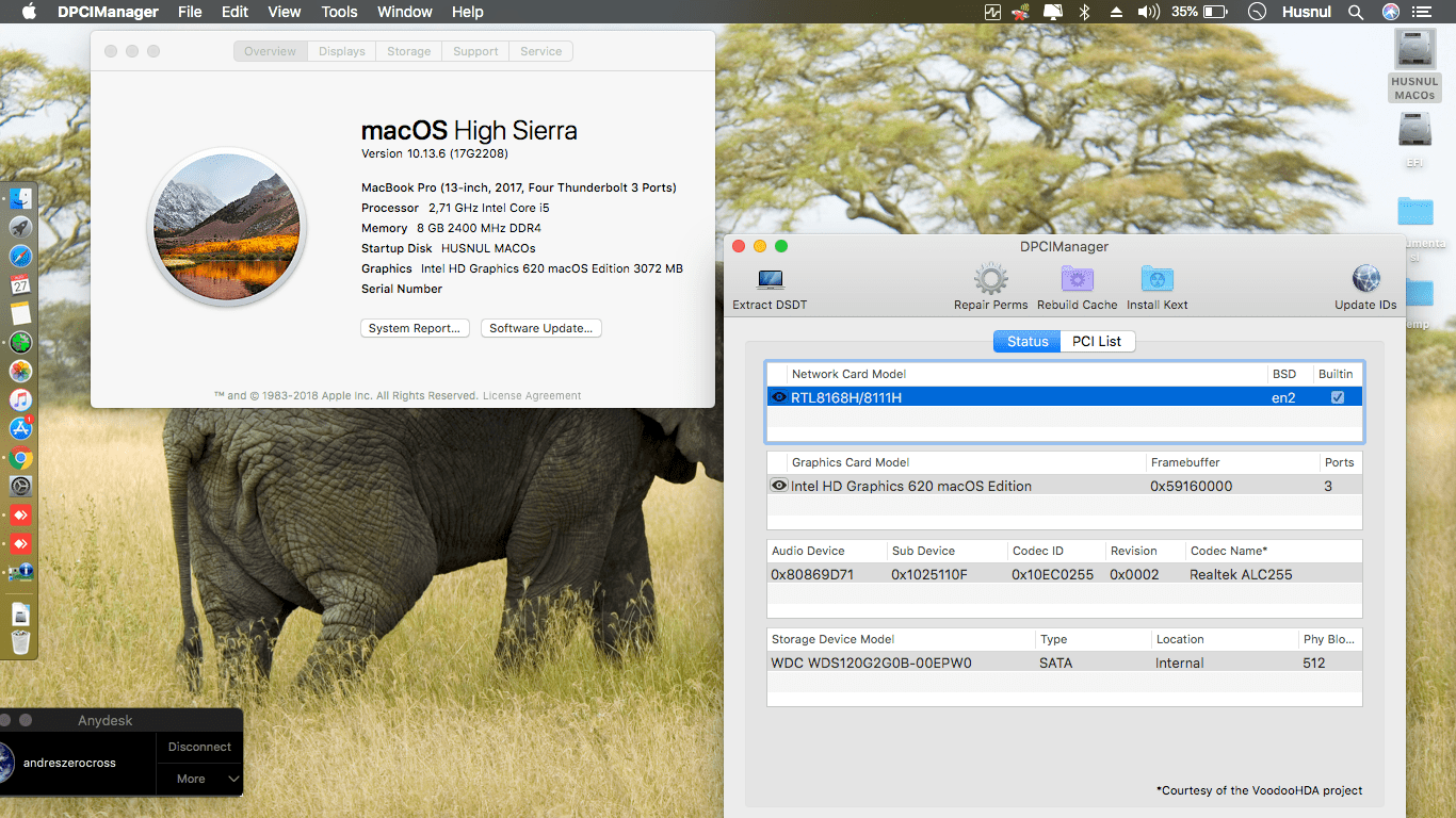 Success Hackintosh macOS High Sierra 10.13.6 Build 17G2208 at Acer Aspire E5-475G-51JP